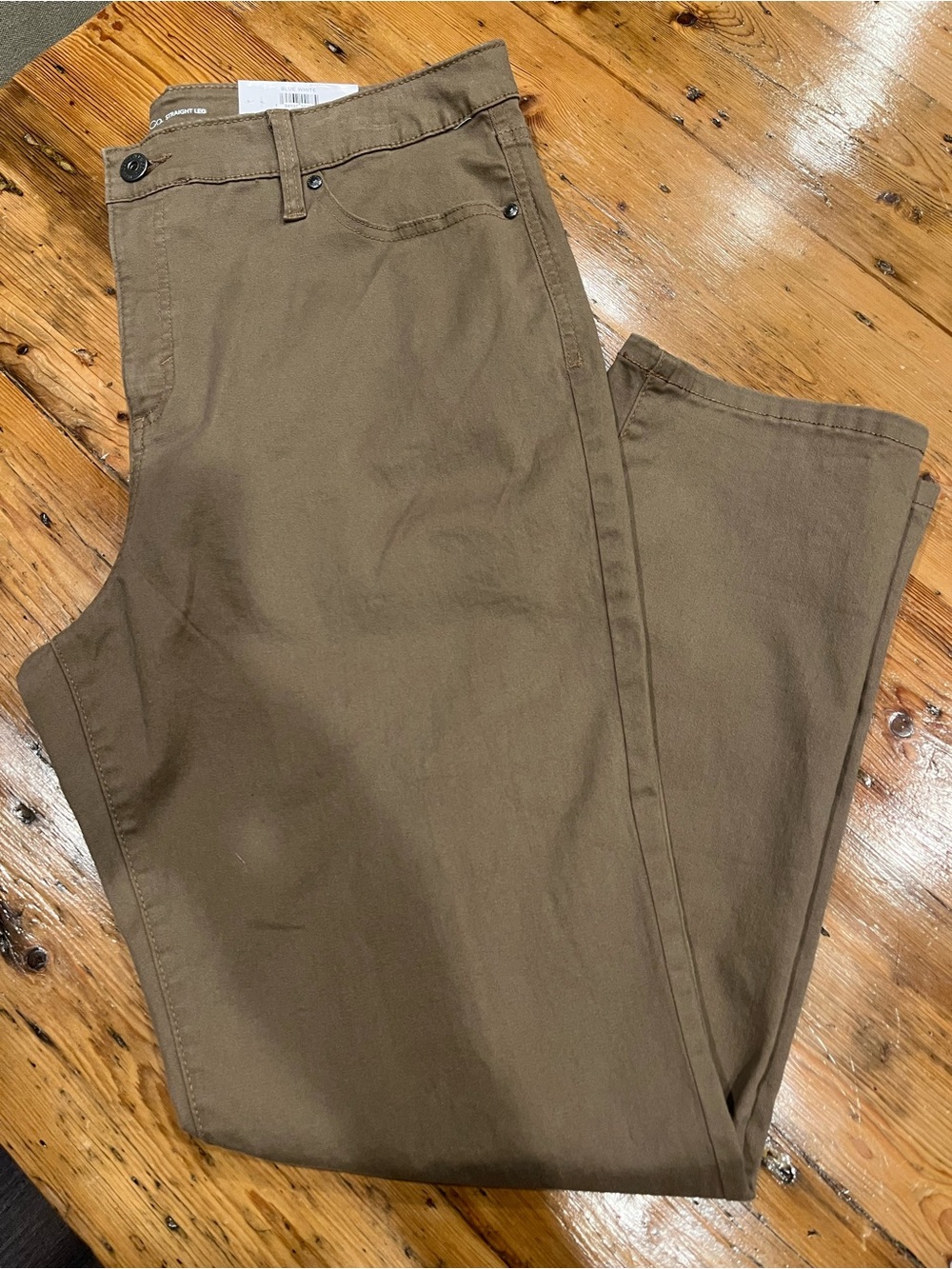 Straight Leg Jeans in Tobacco Tan Minimalist Classic Style NWT - Picture 2 of 8